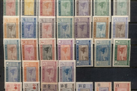 Mauritania 1913-38 Pictorials, Camel in the Desert Asst + surch