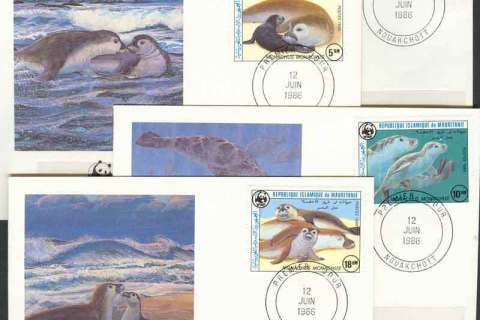 Mauritania 1986 WWF Monk Seal FDCs