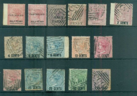 Mauritius-1876-78-Surcharges-Asst