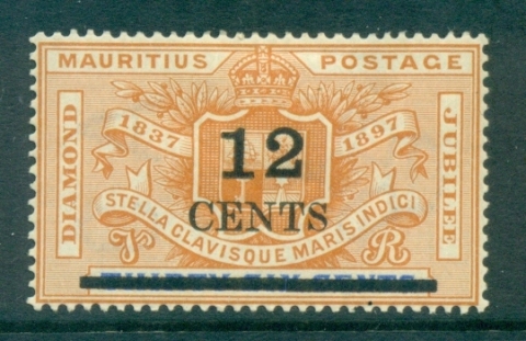 Mauritius-1899-Diamond-Dubilee-Surch-18c-MLH