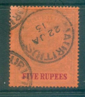 Mauritius-1902-Coat-of-Arms-5R-FU-lot78063