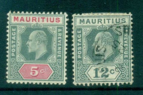 Mauritius-1910-KEVII-Keyplate-Asst-2faults-MH-FU-lot78065