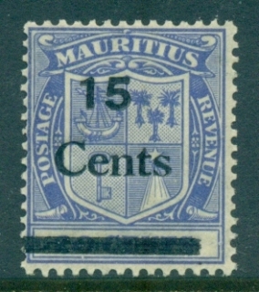 Mauritius-1925-Arms-Surch-15c-on-20c-MLH