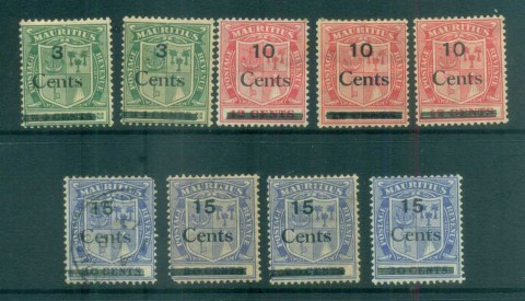 Mauritius-1925-Surcharges