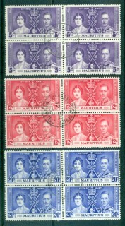 Mauritius-1937-KGVI-Coronation-Blks4-FU