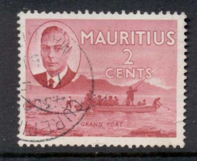 Mauritius-1950-KGVI-Pictorial-Grand-Port-2c-FU