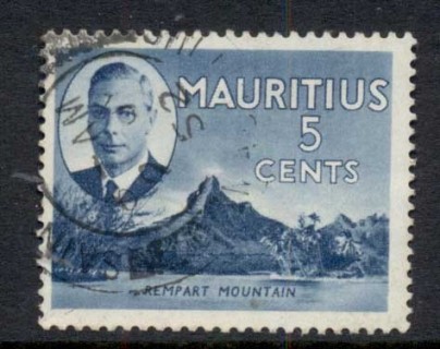 Mauritius-1950-KGVI-Pictorial-Rampart-Mtn-5c-FU