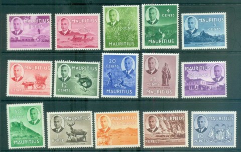 Mauritius-1950-KGVI-Pictorials-MLH-lot78083