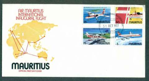 Mauritius-1977-Air-Mauritius-Planes-FDC-lot50456