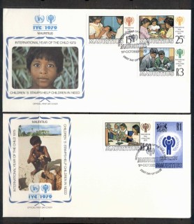 Mauritius-1979-IYC-International-year-of-the-Child-2xFDC