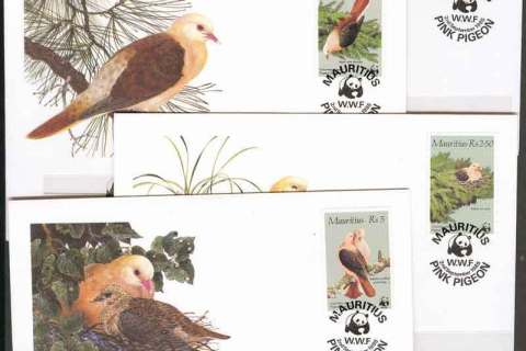 Mauritius-1985WWF Pink Pigeon FDCs