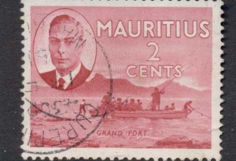Mauritius-1950-KGVI-Pictorial-Grand-Port-2c-FU