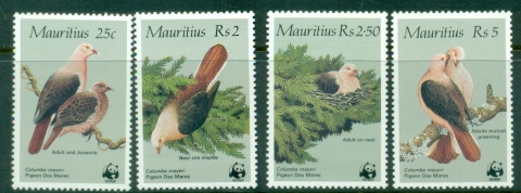 Mauritius-1985-WWF-Bird-Pink-Pigeon-MUH