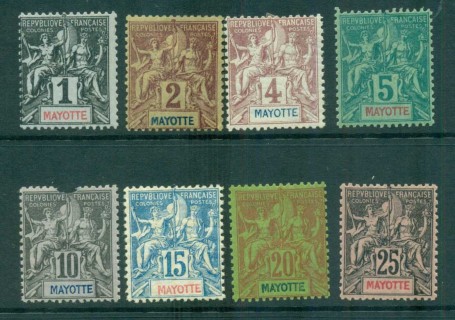 Mayotte 1892 Peace & Commerce Asst