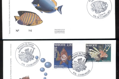 Mayotte 1999 Marine Life, Fish 2x FDC