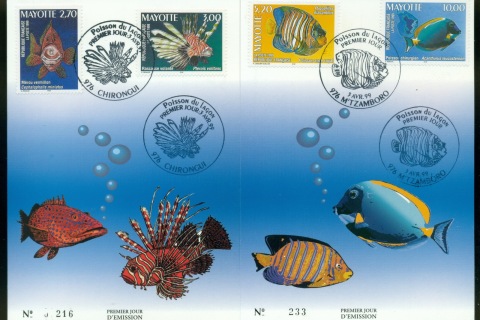 Mayotte 1999 Marine Life, Fish 2xMaxicard