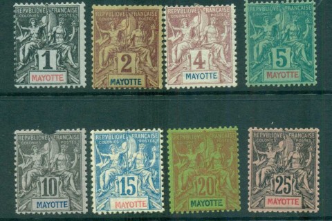 Mayotte 1892 Peace & Commerce Asst