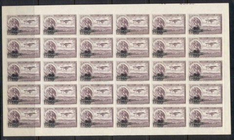 Mexico-1932-Airmail-80c-on-25c-surch-sheet-MUH