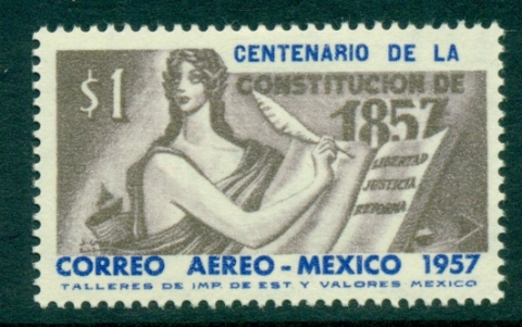 Mexico-1957-1p-Centenary-of-Constitution-1-2-MLH-lot35925