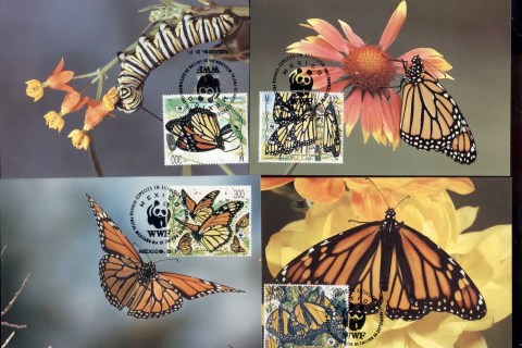 Mexico-1988 WWF Monarch Butterfly 4xMaxicard