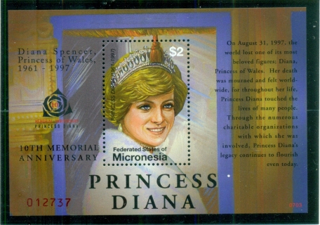 Micronesia-2007 Princess Diana in Memoriam, 10th Anniv., Royal Tiara MS