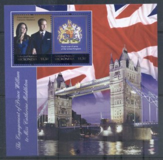 Micronesia-2011 Royal Engagement William & Kate #1025 $1.50 MS