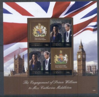 Micronesia-2011 Royal Engagement William & Kate #1026 94c MS