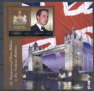 Micronesia-2011 Royal Engagement William & Kate #1026 $1.50 MS