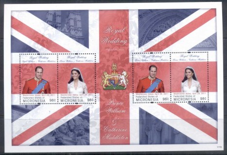 Micronesia-2011 Royal Wedding William & Kate #1119 98c MS