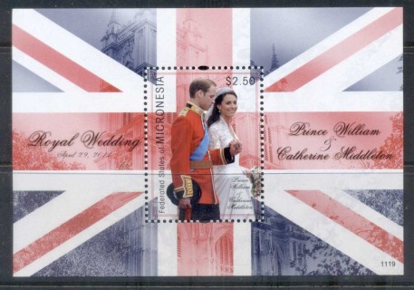 Micronesia-2011 Royal Wedding William & Kate #1119 $2.50 MS