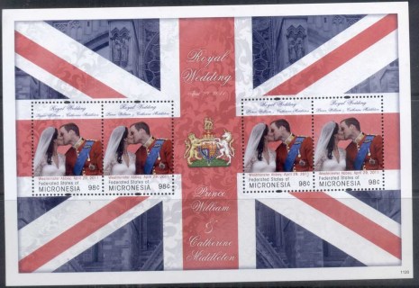 Micronesia-2011 Royal Wedding William & Kate #1120 98c MS