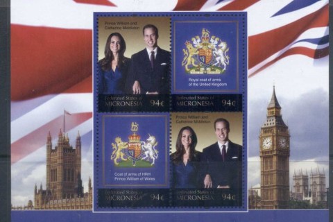 Micronesia-2011 Royal Engagement William & Kate #1025 94c MS
