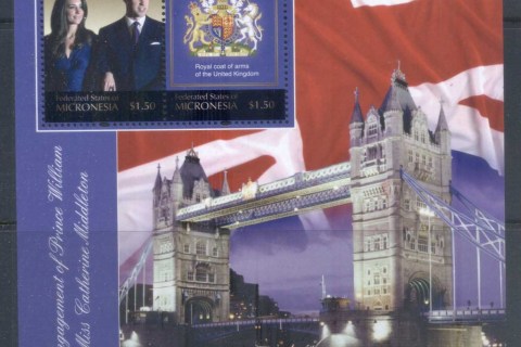 Micronesia-2011 Royal Engagement William & Kate #1025 $1.50 MS