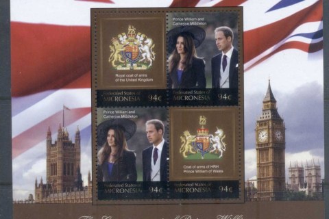 Micronesia-2011 Royal Engagement William & Kate #1026 94c MS