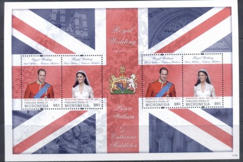 Micronesia-2011 Royal Wedding William & Kate #1119 98c MS