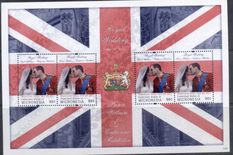 Micronesia-2011 Royal Wedding William & Kate #1120 98c MS