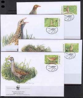 Moldova-2001 WWF Corncrake FDCs