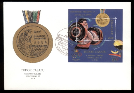 Moldova-1992-Summer-Olympics-Barcelona-Casparau-MS-FDC