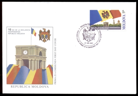 Moldova-2001-Independence-10th-Anniversary-FDC