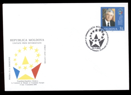 Moldova-2003-President-Vladimir-Voronin-Visit-FDC