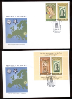 Moldova-2005-First-Europa-Stamps-MS-2xFDC