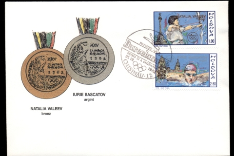 Moldova-1992-Summer-Olympics-Barcelona-Opt-Winners-FDC