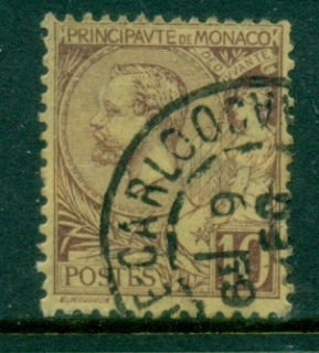 Monaco-1891-1921-Prince-Albert-I-10c-brown-on-straw-FU