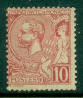 Monaco-1891-1921-Prince-Albert-I-10c-carmine-FU