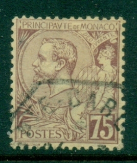 Monaco-1891-1921-Prince-Albert-I-75c-violet-brown-on-buff-FU