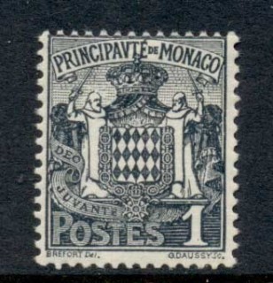 Monaco-1924-33-Coat-of-Arms-1c-MUH