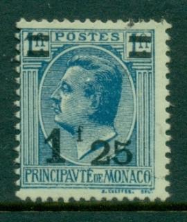 Monaco-1926-31-Surcharge-1-25f-on-1f-FU