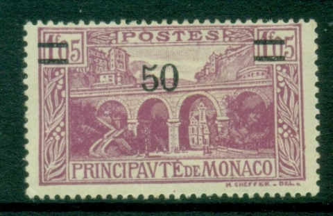 Monaco-1926-31-Surcharge-50c-on-1-05f-MLH