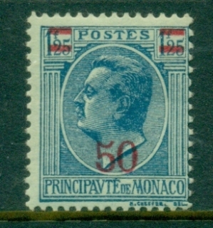 Monaco-1926-31-Surcharge-50c-on-1-25f-MLH