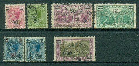 Monaco-1926-31-Surcharges-Asst-FU